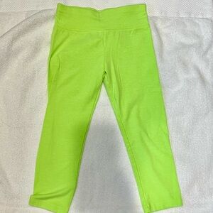 Neon green cotton stretch capris girls size 10